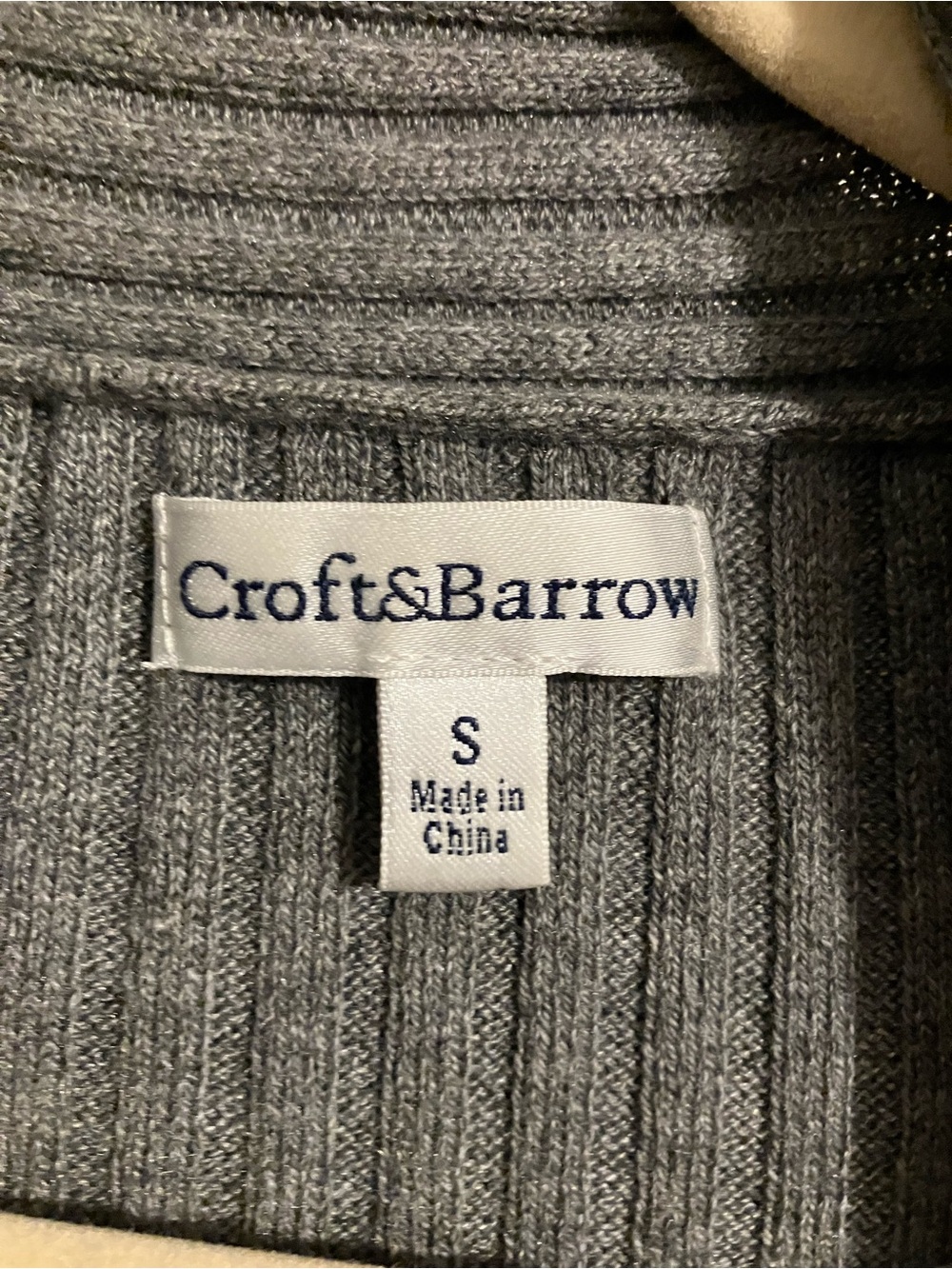 Croft & Barrow Gray Ribbed Open Front Cardigan – Size Small - Picture 6 of 9